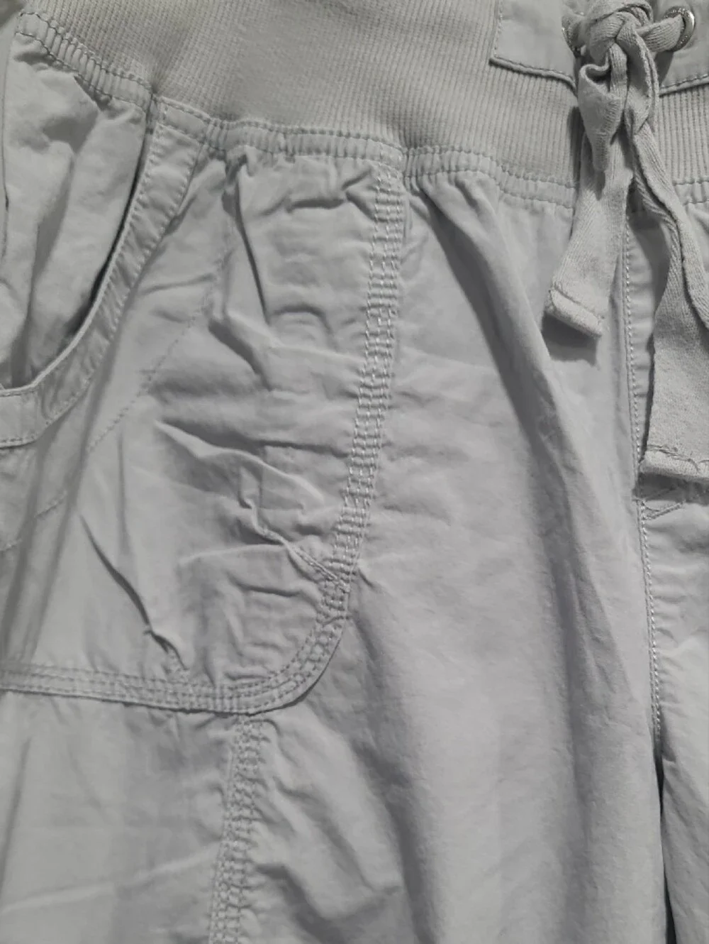 Calvin Klein Womens Light Gray Cargo Shorts - Casual Drawstring Waist Sz M/M